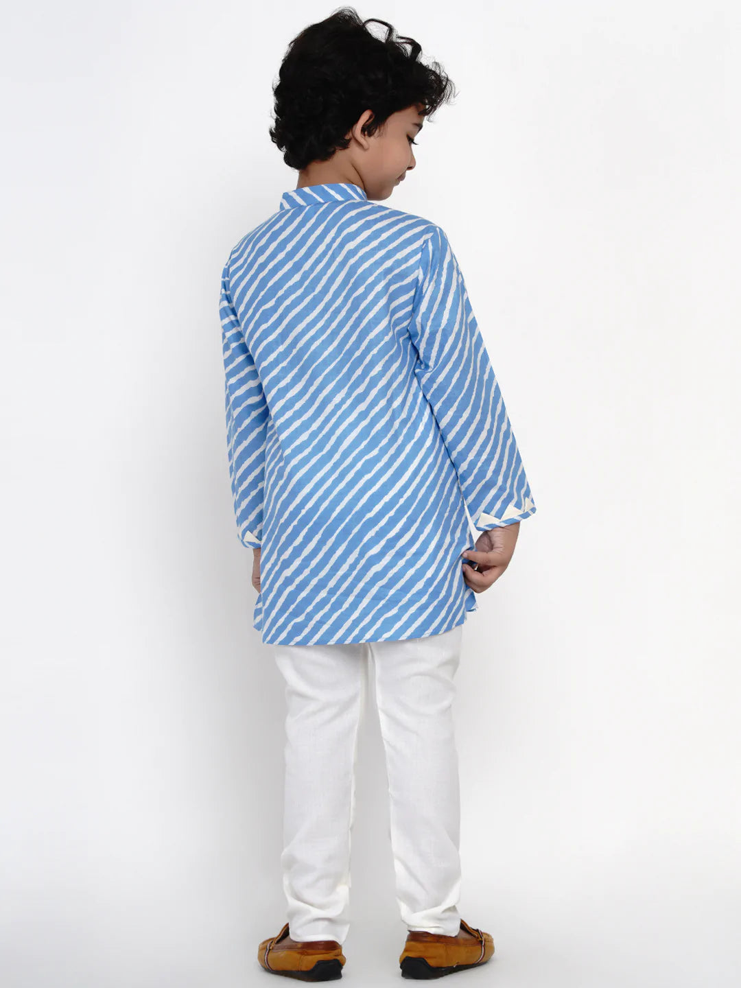 NOZ2TOZ Blue & Offwhite Kurta Pyjama Set for Boys - Distacart