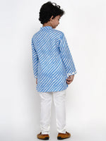 Thumbnail for NOZ2TOZ Blue & Offwhite Kurta Pyjama Set for Boys - Distacart
