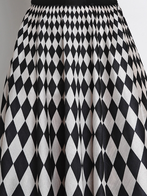Wahe-NOOR Women's Black & White Solid Top With Skirt - Distacart