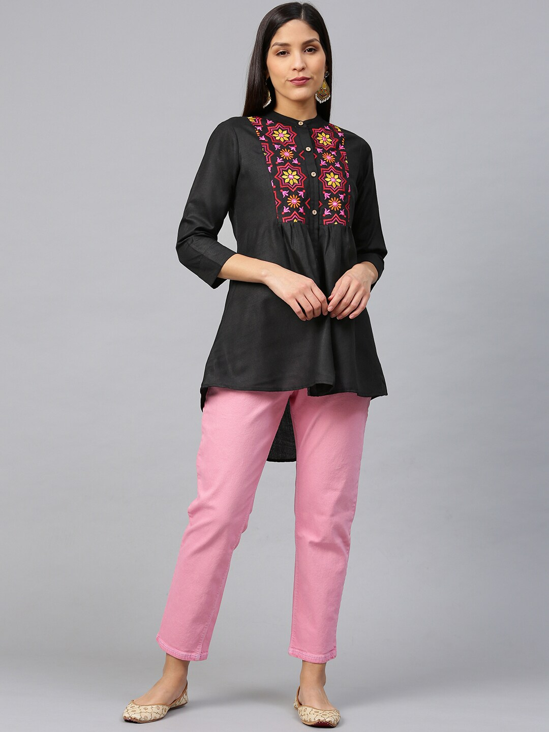 3/4th Sleeve Cotton Printed High Low Kurti, Occasion : Casual Wear,  Packaging Type : Packet at Rs 545 / Piece in Jaipur