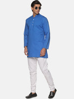 Thumbnail for Sethukrishna Men Blue Pure Cotton Kurta with Pyjamas - Distacart