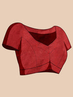 Thumbnail for Kalini Red Silk Blend Designer Banarasi Saree - Distacart
