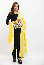 Thumbnail for Mominos Fashion Moeza Women's Handloom Cotton Ikkat Yellow Dupatta - Distacart