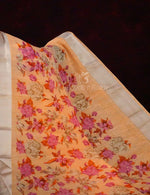 Thumbnail for Light Orange Colour Floral Design Semi Chanderi Saree By Gayathri Reddy Designer Studio - Distacart