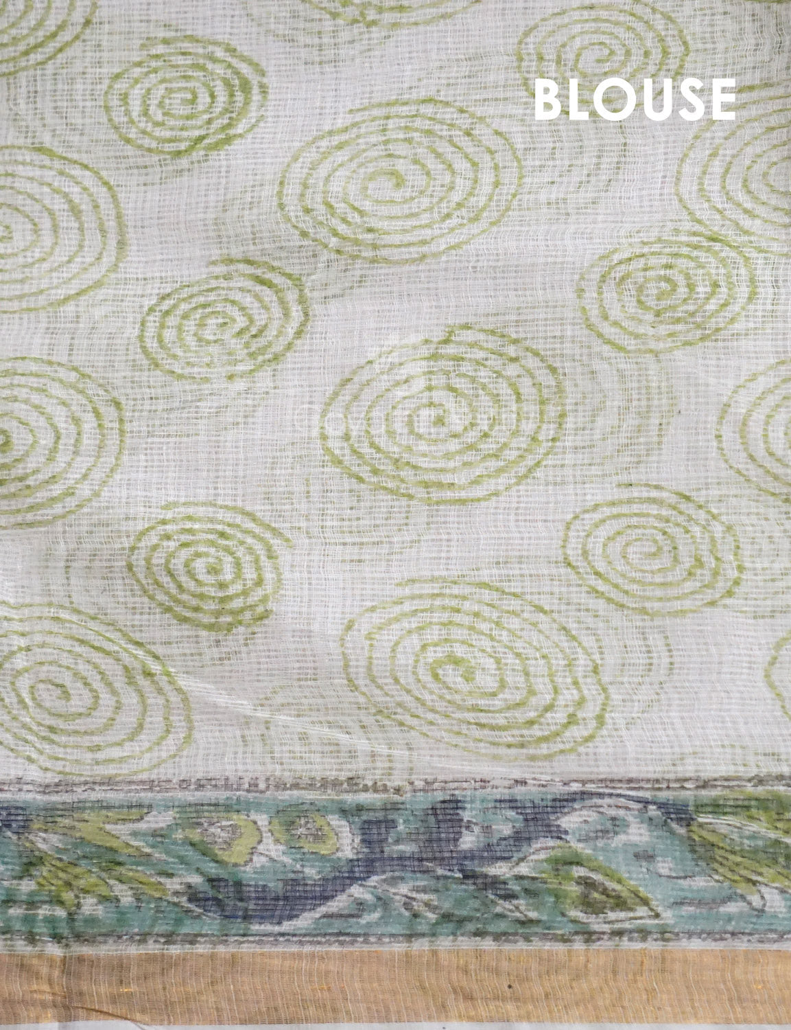 Off White And Parrot Green Colour Pure Kota Cotton Saree By Gayathri Reddy Designer Studio - Distacart