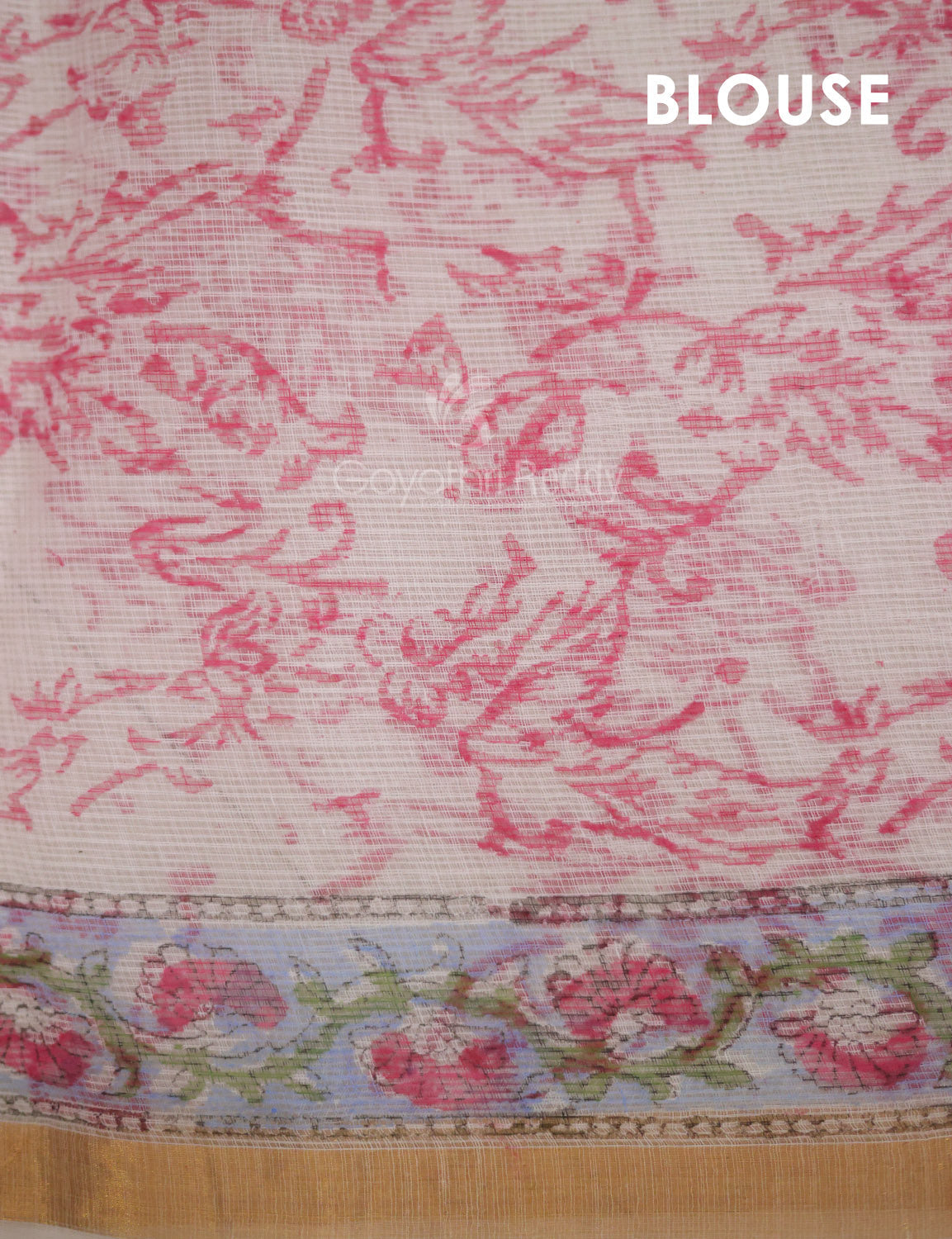Off White Mango Block Design Pure Kota Cotton Saree By Gayathri Reddy Designer Studio - Distacart