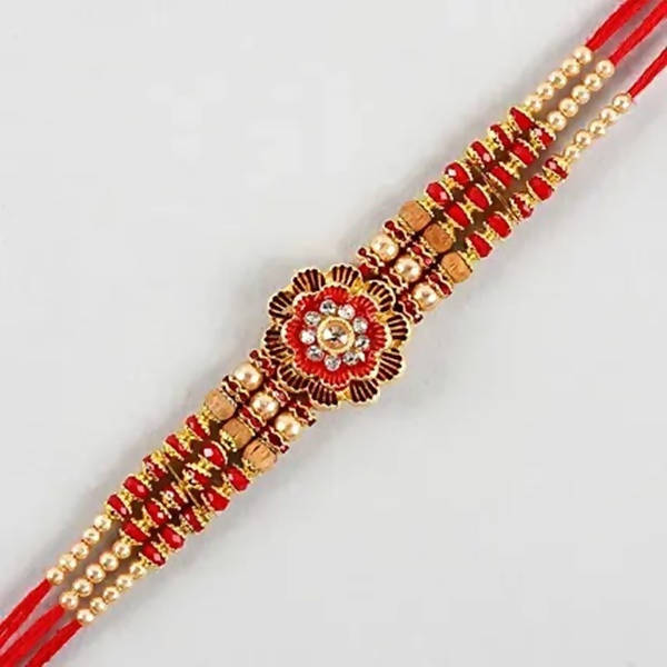 Fancy Meenakari Rakhi and Almond Treat Chocolate - Distacart