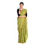 Thumbnail for Exclusive Collection 100% Pure Cotton Green Saree With Printed Work - Distacart
