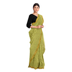Thumbnail for Exclusive Collection 100% Pure Cotton Green Saree With Printed Work - Distacart