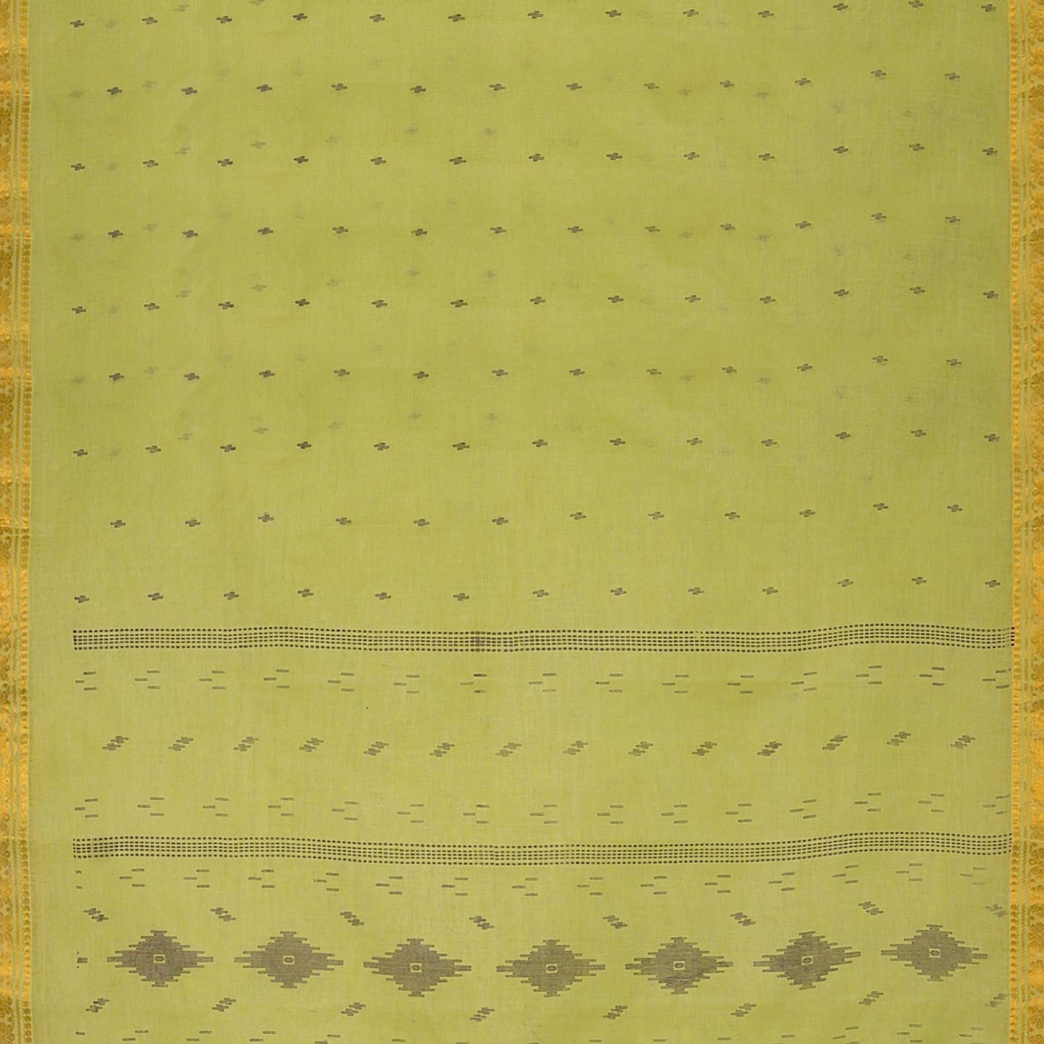 Exclusive Collection 100% Pure Cotton Green Saree With Printed Work - Distacart