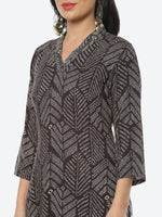 Thumbnail for Biba Women Geometric Printed V-Neck Kurta - Distacart