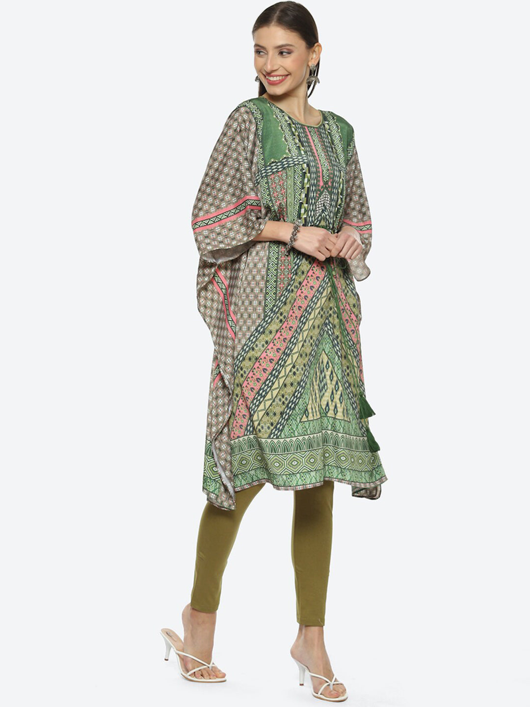 Biba Ethnic Motifs Printed Kurta With Leggings - Distacart