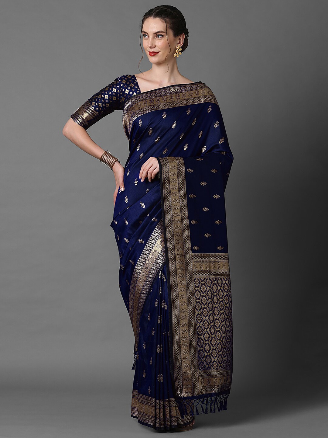 Mitera Ethnic Motifs Woven Design Zari Banarasi Saree - Distacart