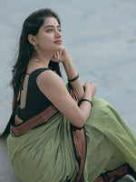 Thumbnail for Kalini Green & Gold-Toned Zari Woven Design Kanjeevaram Saree - Distacart