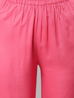 Thumbnail for Khushal K Women Pink Yoke Design Kurti with Trouser & Dupatta - Distacart