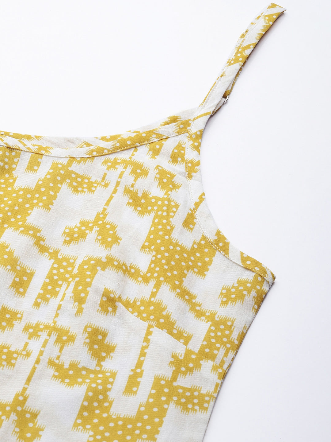 Sangria Women Mustard Yellow & Yellow Printed Cotton Kurta - Distacart