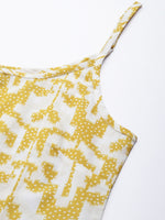 Thumbnail for Sangria Women Mustard Yellow & Yellow Printed Cotton Kurta - Distacart