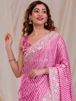 Thumbnail for Koskii Striped Embroidered Saree - Distacart