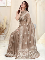 Thumbnail for Kalini Batik Poly Chiffon Block Print Saree With Blouse Piece - Distacart