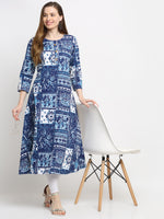 Thumbnail for Kalini Women Blue Printed Kurta - Distacart