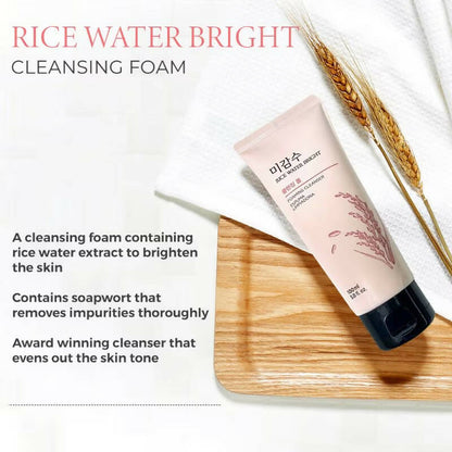 The Face Shop Rice Water Bright Foaming Cleanser - Distacart