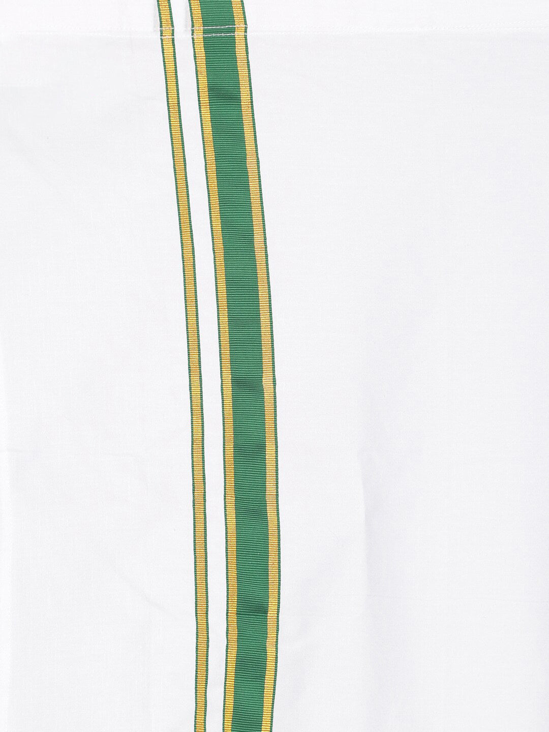 Sethukrishna Boys White & Green Pure Cotton Shirt with Dhoti - Distacart