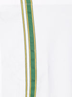 Thumbnail for Sethukrishna Boys White & Green Pure Cotton Shirt with Dhoti - Distacart