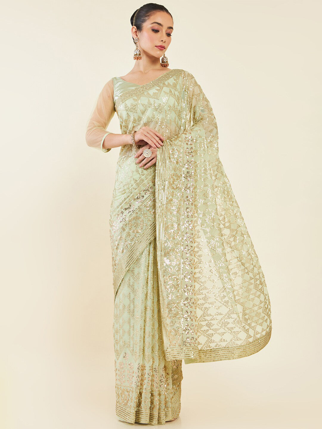 Soch Embellished Sequinned Saree - Distacart