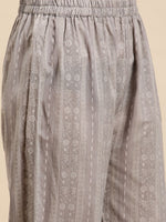 Thumbnail for Sangria Women Floral Printed Empire Pure Cotton Kurta with Trousers & With Dupatta - Distacart
