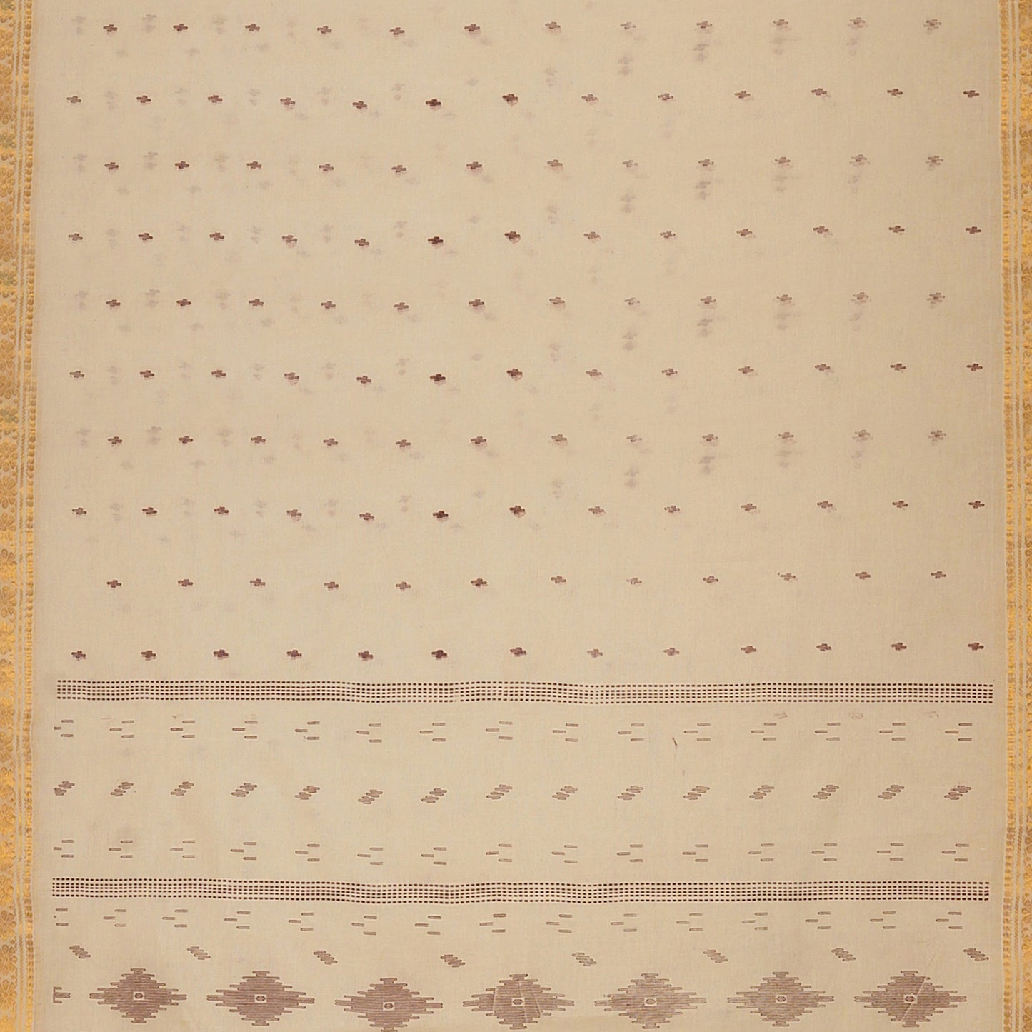Exclusive Collection 100% Pure Cotton Light Brown Saree With Printed Work - Distacart