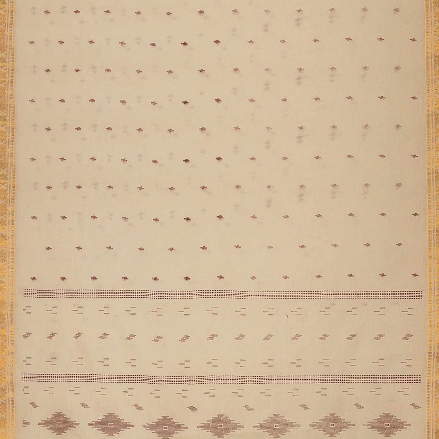 Exclusive Collection 100% Pure Cotton Light Brown Saree With Printed Work - Distacart
