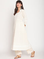 Thumbnail for Kalini Women Geometric Embroidered Chikanakari Anarkali Kurta - Distacart