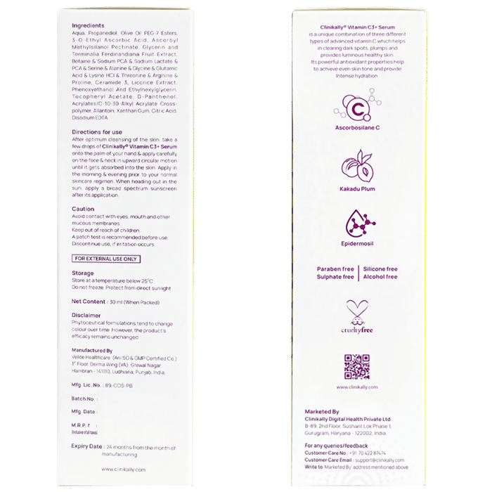 Clinikally Vitamin C3+ Serum - Distacart
