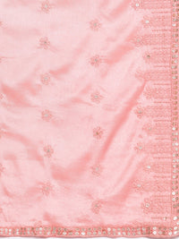 Thumbnail for Libas Pink Floral Yoke Design Regular Kurta with Palazzos & Dupatta - Distacart