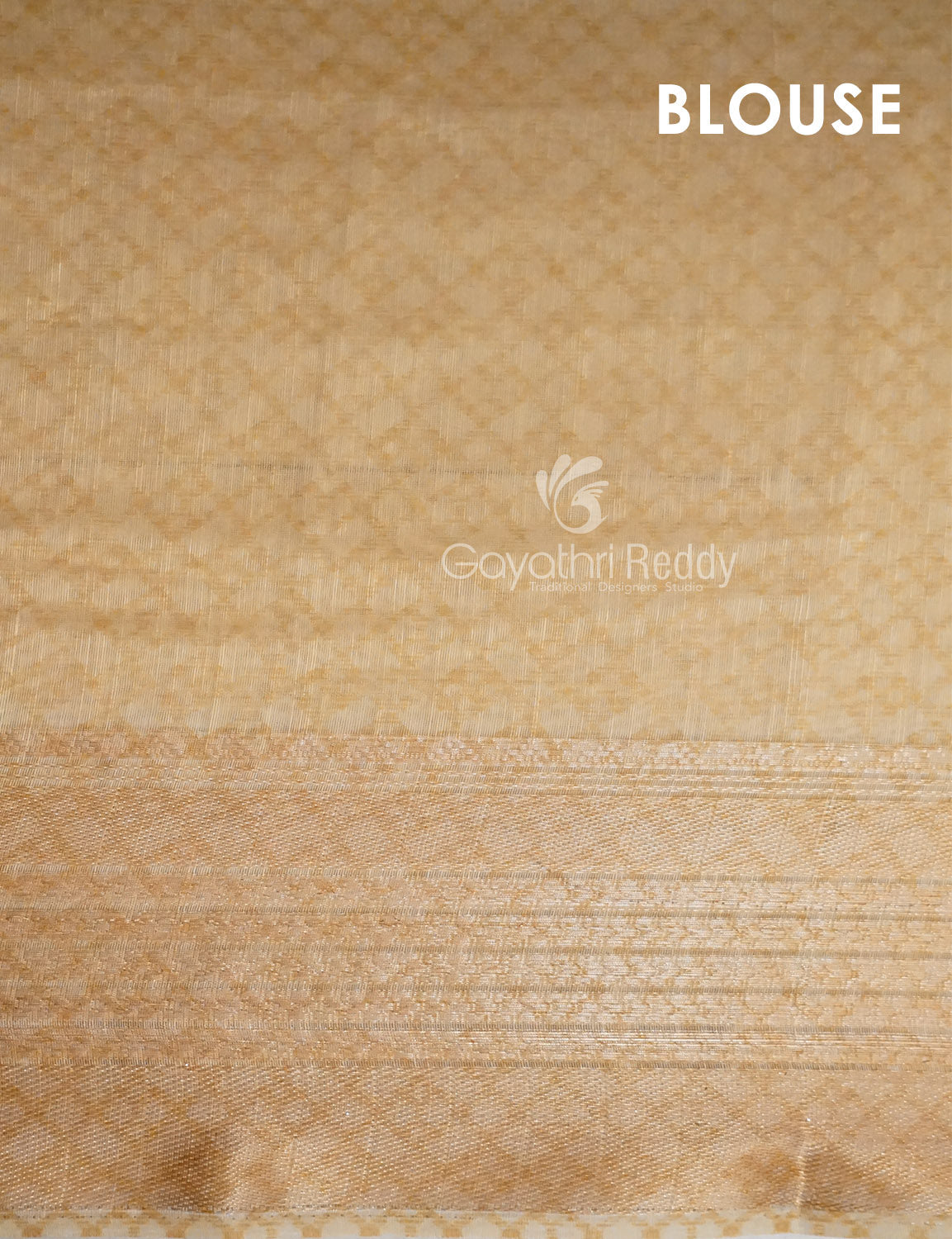 Shades of Wheat with Floral Design Semi Chanderi Saree By Gayathri Reddy Designer Studio - Distacart