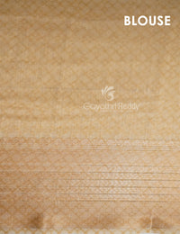 Thumbnail for Shades of Wheat with Floral Design Semi Chanderi Saree By Gayathri Reddy Designer Studio - Distacart