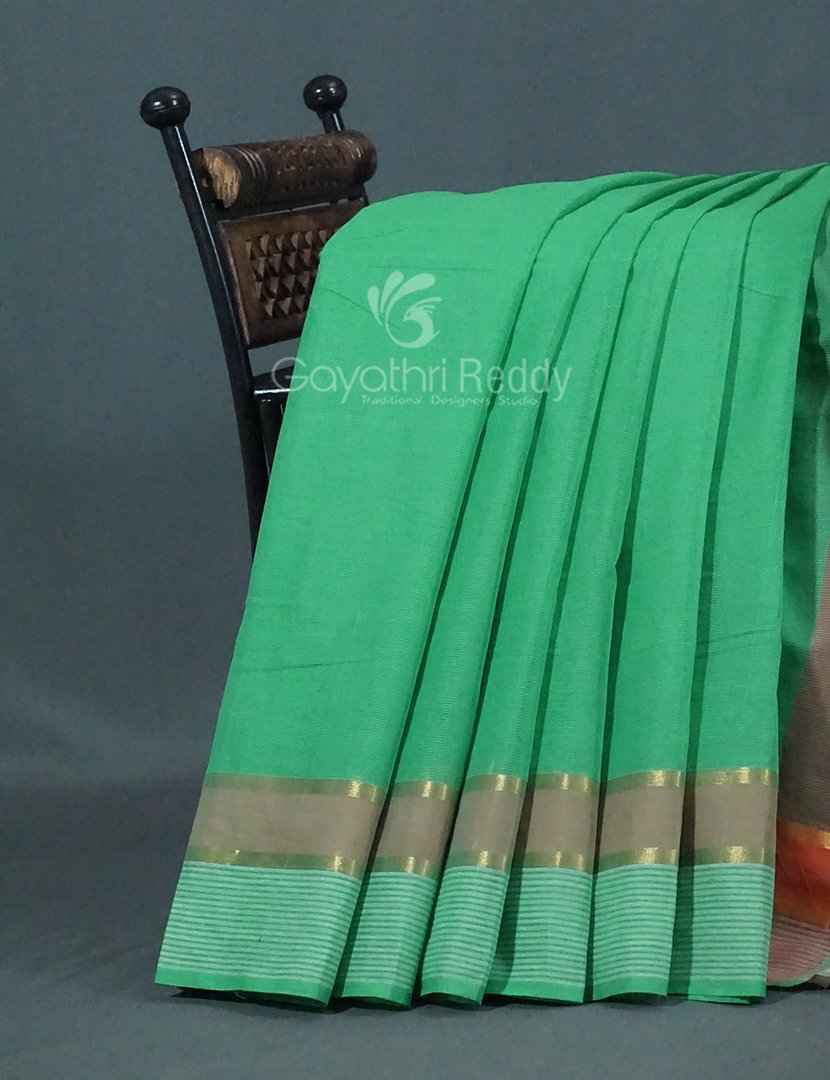 Dual Shades of Aqua Green Pure Mangalgiri Cotton By Gayathri Reddy Designer Studio - Distacart