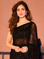 Thumbnail for Sangria Black Sequinned Embellished Saree - Distacart