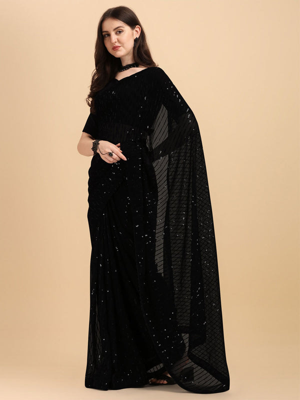Kalini Embellished Sequinned Pure Georgette Saree - Distacart