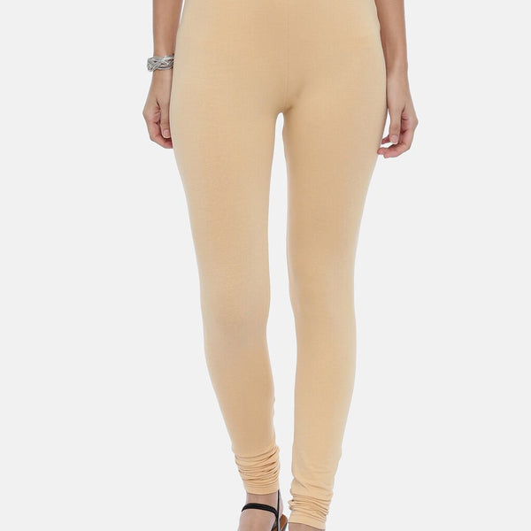 Souchii Beige Solid Churidar-Length Leggings - Distacart
