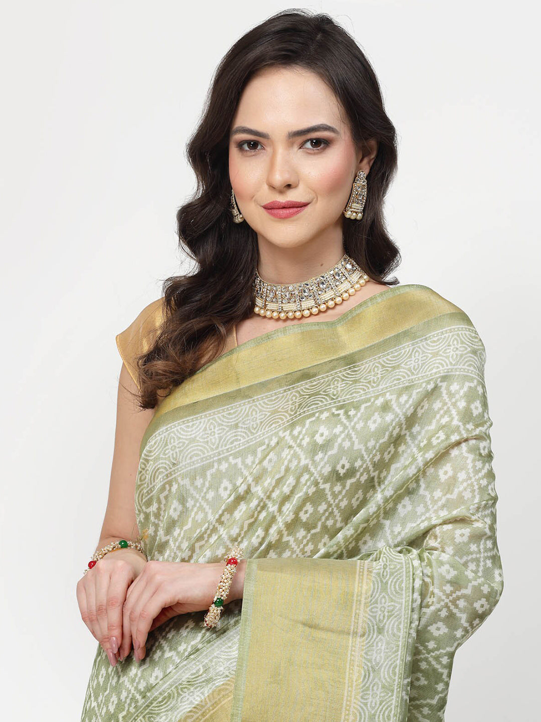 Kalini Floral Zari Pure Cotton Saree - Distacart