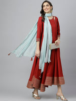 Thumbnail for Kalini Women Maroon Solid Anarkali Kurta With Dupatta - Distacart