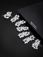 Thumbnail for Panash Women Silver-Toned & White Embellished Tiara - Distacart