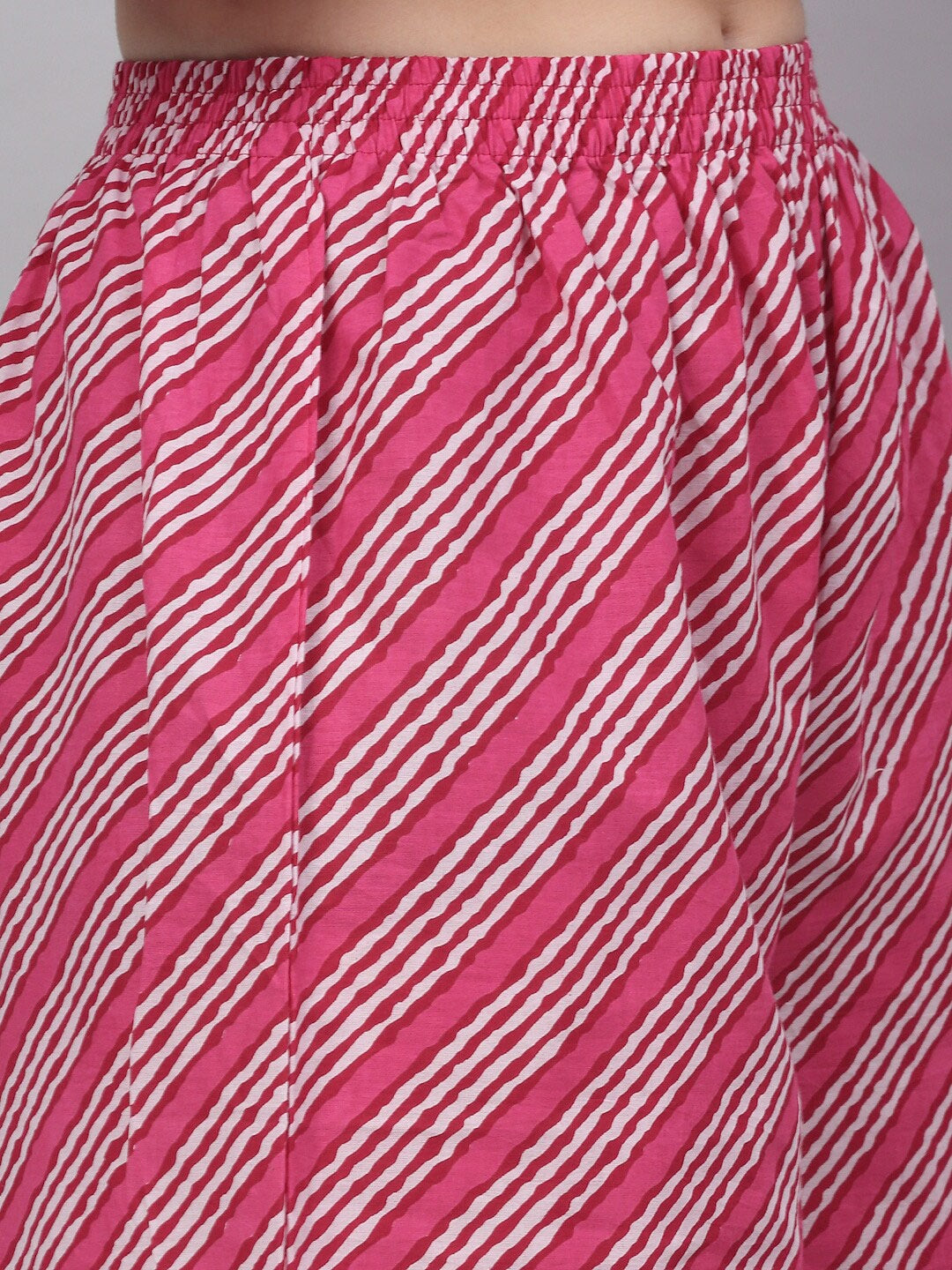 Kalini Women Pink Bandhani Printed Thread Work Kurta with Palazzos & With Dupatta - Distacart