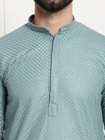 Thumbnail for Sojanya Woven Design Mandarin Collar Straight Cotton Kurta - Distacart
