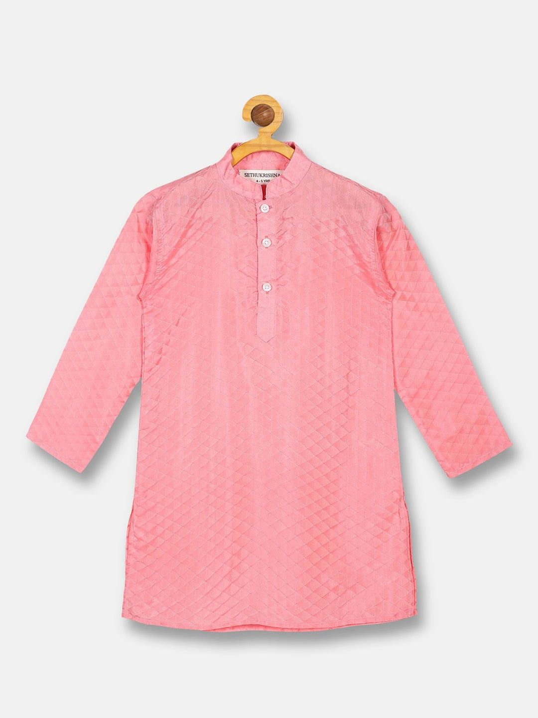Sethukrishna Boys Pink Kurti with Pyjamas - Distacart