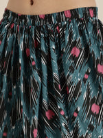 Thumbnail for Sangria Women Blue & Pink Printed Pure Cotton Kurta with Dhoti Pants - Distacart