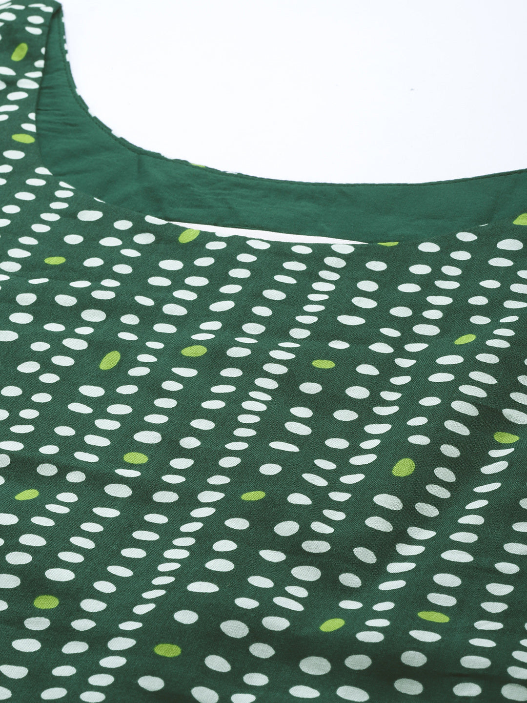 Biba Women Green & White Printed Layered Pure Cotton Kurti with Sharara - Distacart