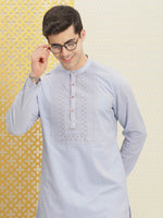 Thumbnail for House of Pataudi Jashn Pure Cotton Yoke Design Sequinned Kurta - Distacart