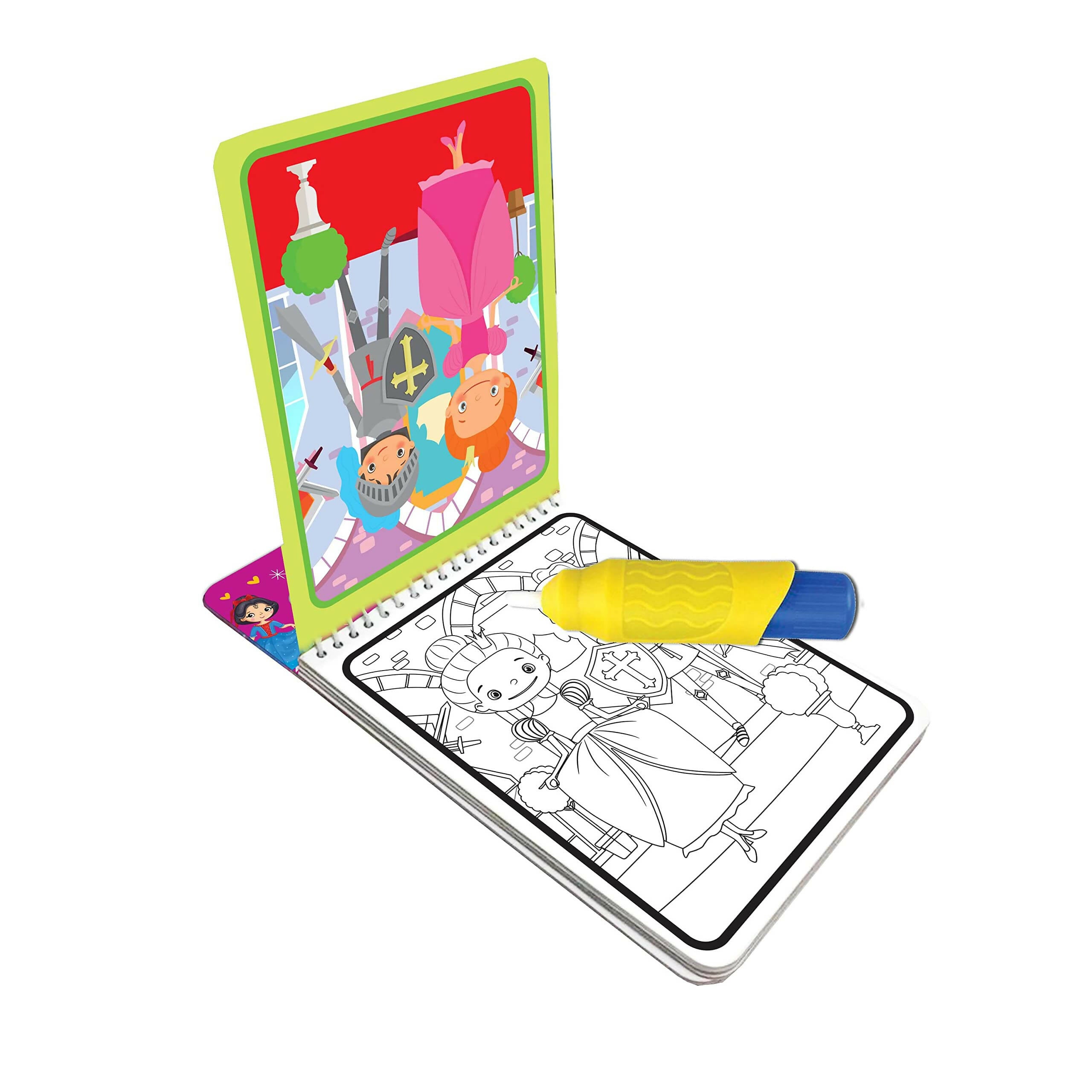 Dreamland Water Magic Princess- With Water Pen - Use over and over again : Children Drawing, Painting & Colouring Spiral Binding - Distacart
